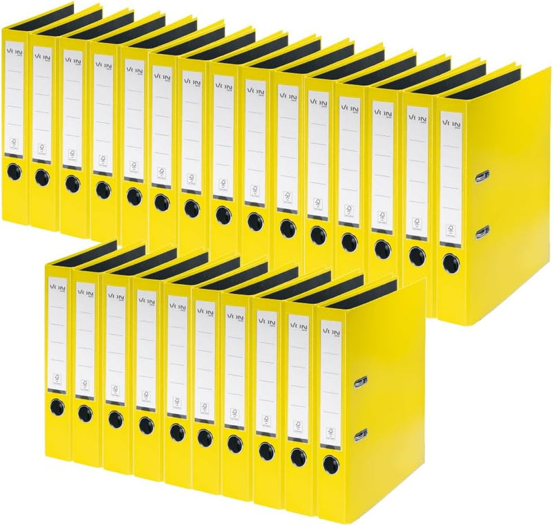 VON Leitz Ordner A4, 25er Pack, Karton mit Kunststoffeinband, 50 mm Rückenbreite, Für 350 Blatt, Bla