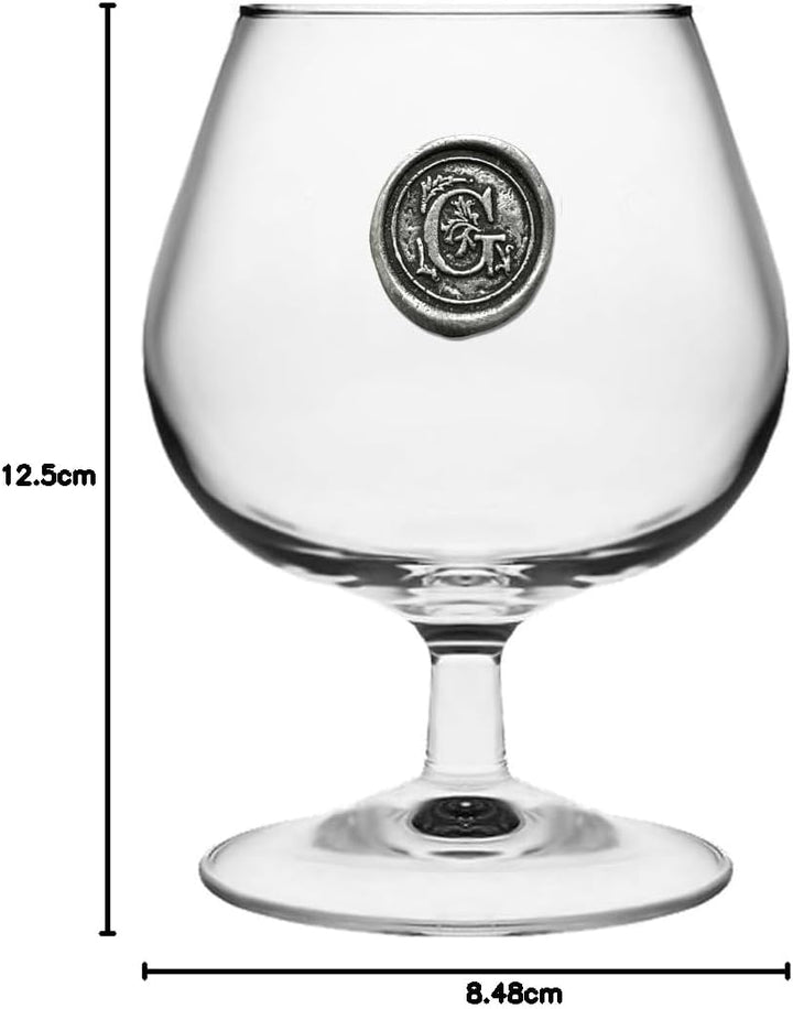 English Pewter Company 14,5 Unzen Brandy Cognac Snifter Glas mit Monogramm Initiale - personalisiert