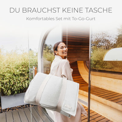 SAUNASOFA Premium Sauna-Matte & Sauna-Kissen Set in Nature | Hitzebeständige Saunamatte zum Liegen a