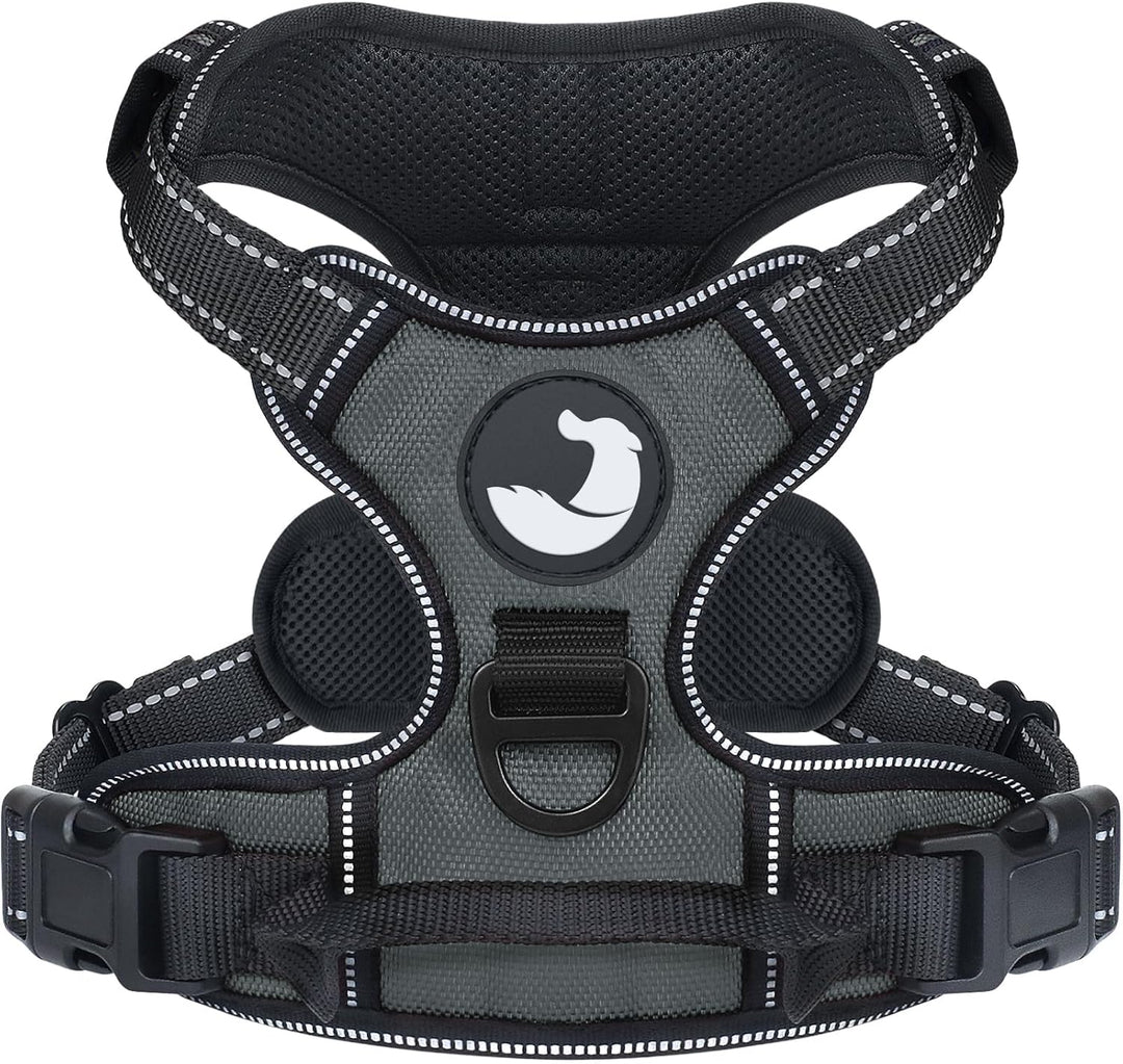 Joytale Anti-Zug Hundegeschirr für grosse Hunde, Grau, L | Perfekter Sitz, gepolstert &amp; reflektieren
