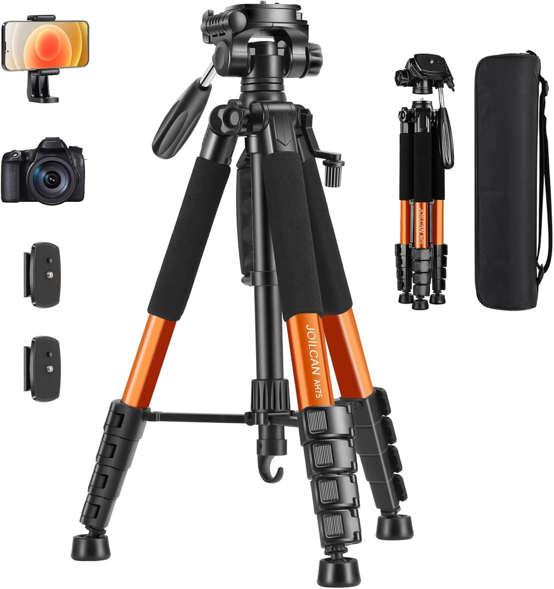 JOILCAN Kamera Stativ, 187cm Aluminium Leichte Dreibeinstativ für Canon Nikon DSLR mit Abnehmbar 3-W