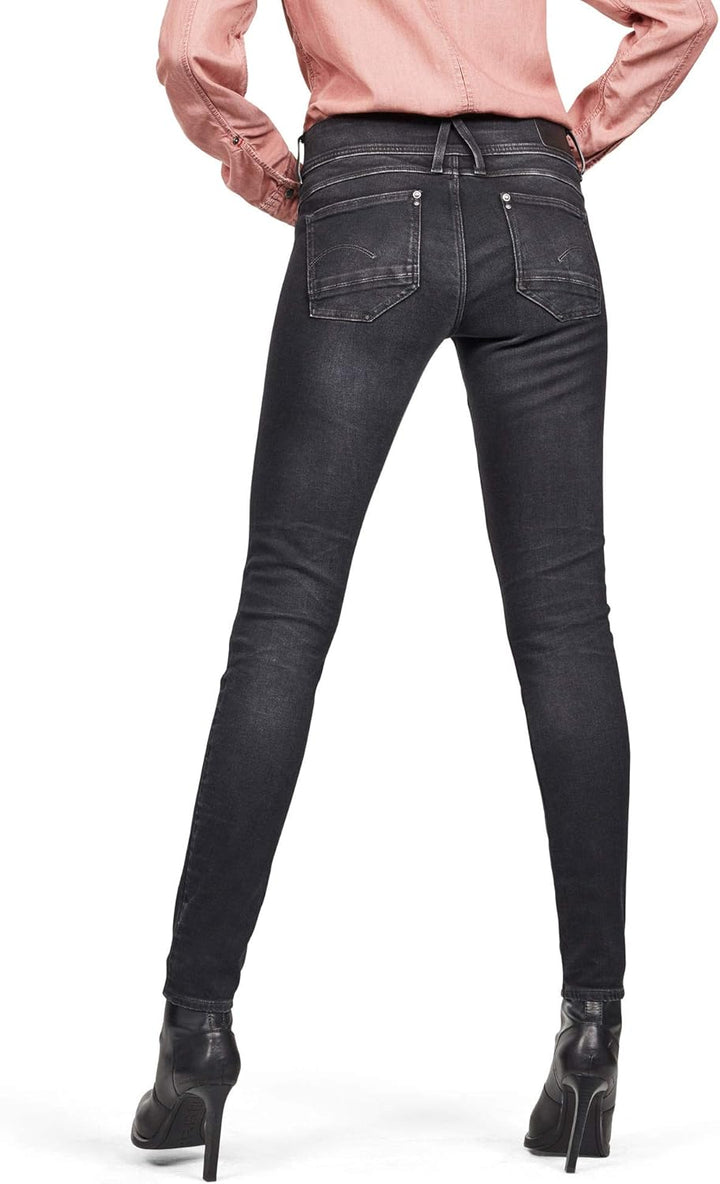 G-STAR Damen Lynn Mid Waist Skinny Jeans 23W Schwarz (Dusty Grey D06746-b472-a799), 23W Schwarz (Dus
