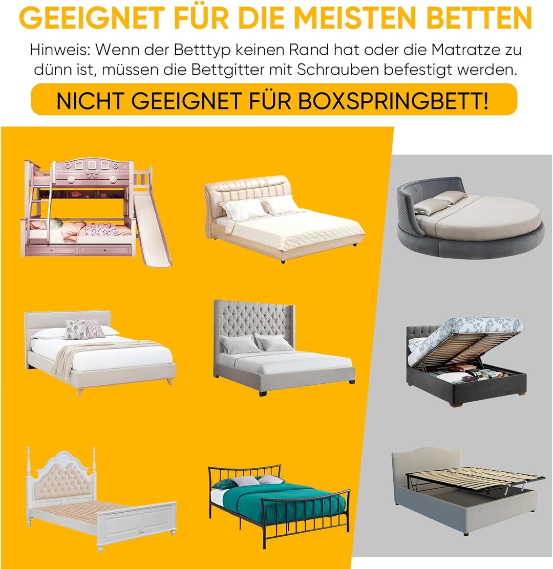 Eldzenith Rausfallschutz Bett, Schlafen Sie beruhigt & Sorgt für einen sicheren Schlaf Ihres Kindes,