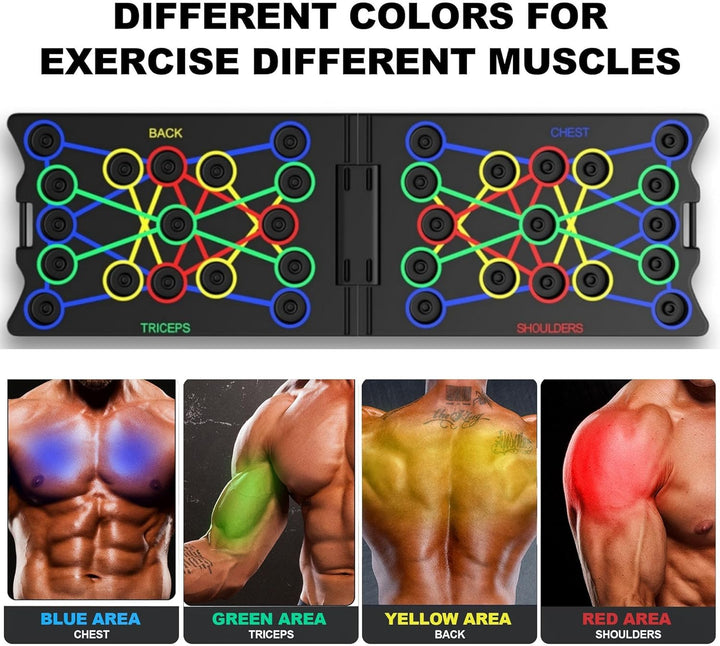 Liegestütze Brett, 24 IN 1 Faltbare Push-Up Liegestütz Brett mit Handgriff für Muskeltraining Effekt