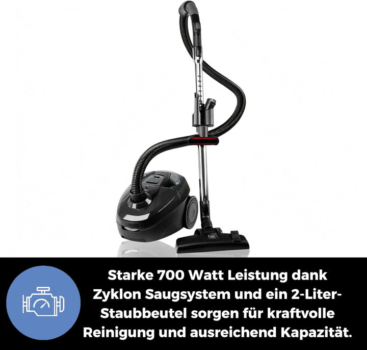 Fakir Trend TS 122 Staubsauger mit Beutel 700W, Bodenstaubsauger mit Kabel, EPA-Filter, leisem Hoche