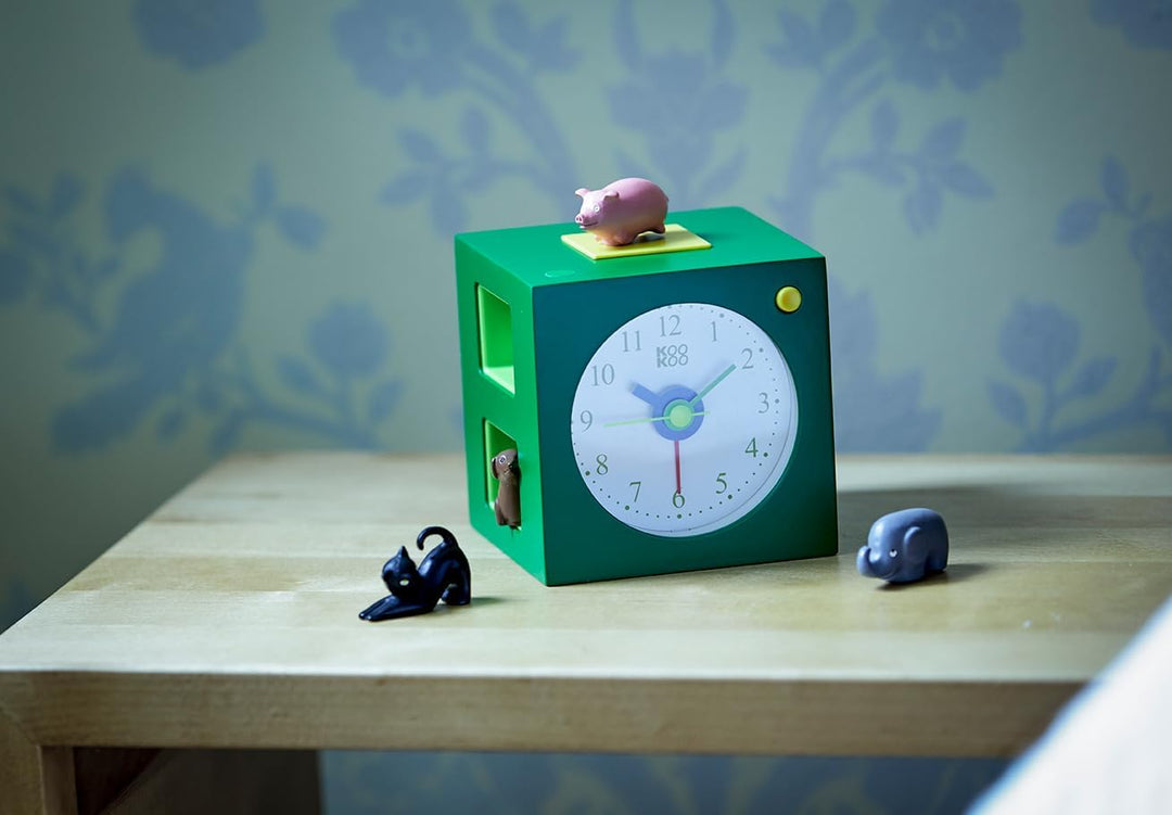 KOOKOO KidsAlarm Grün, Kinderwecker mit 5 Bauernhoftieren und echten Aufnahmen, grün