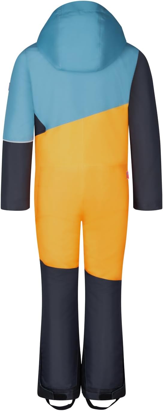 Trollkids Schneeanzug Hallingdal Stahlblau/Mango/Schwarz 98, Stahlblau/Mango/Schwarz 98