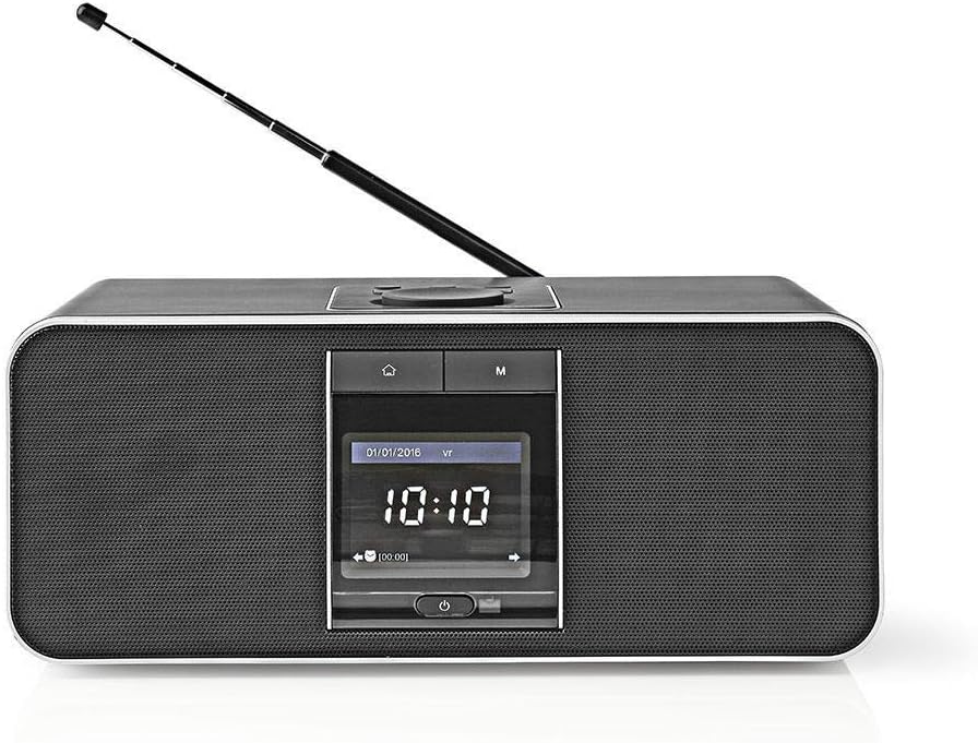 Nedis - Internetradio - 42 W - DAB+ - UKW - Bluetooth® - Farbe: Schwarz - Weck und Snooze Funktion -
