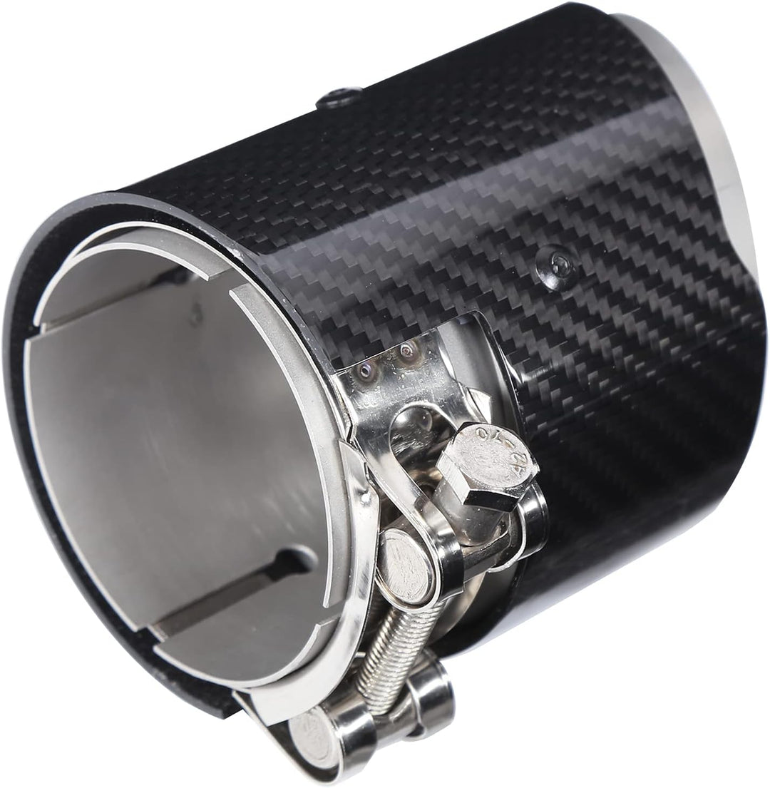 Auspuff Endrohr ，Yctze Universal Carbon 2.9 Zoll Einlass 3.5 Zoll Einzelauslass Auspuff Endstück End