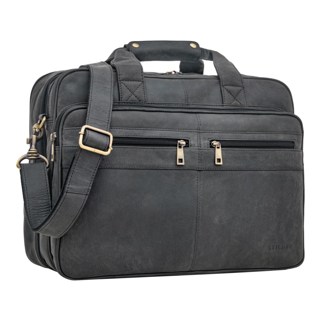 STILORD 'Alexander' Lehrertasche Herren Leder Vintage Aktentasche Laptoptasche Bürotasche Businessta