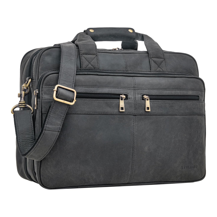 STILORD 'Alexander' Lehrertasche Herren Leder Vintage Aktentasche Laptoptasche Bürotasche Businessta
