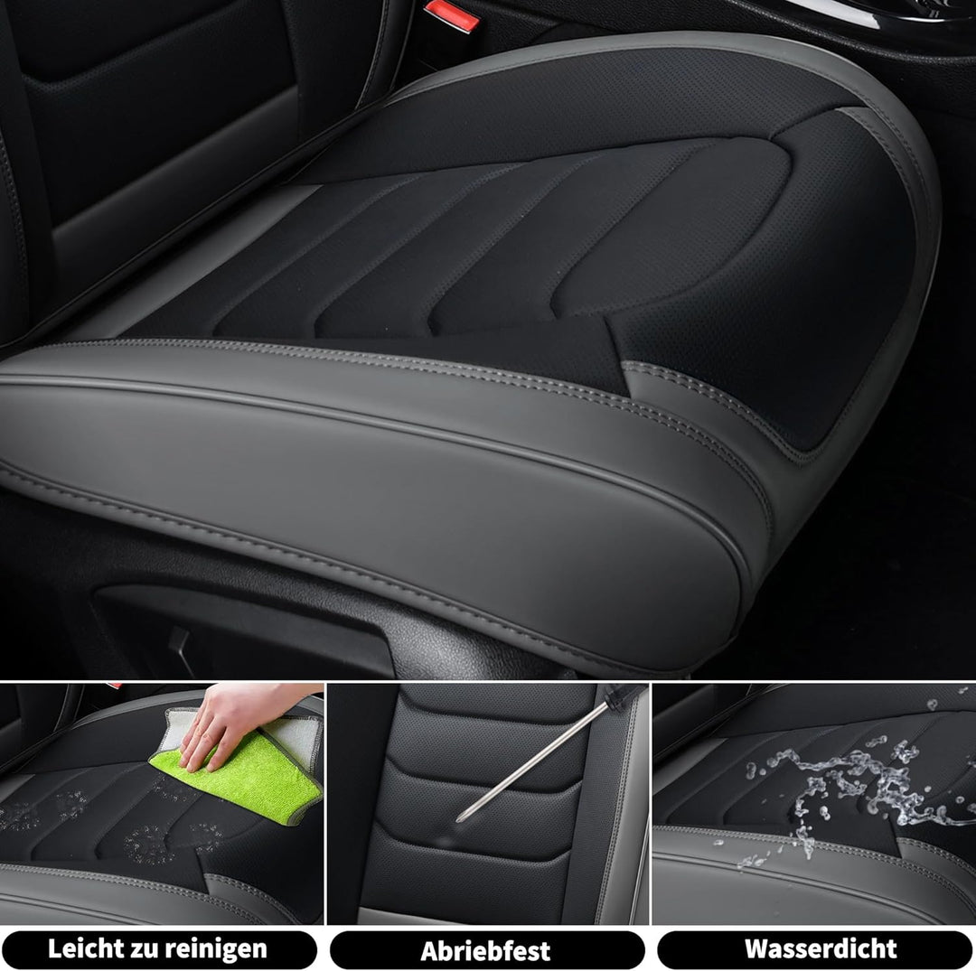 FLORICH Autositzbezüge Komplettset 5 Stück Vorder und Rücksitzbezüge PU-Leder Universel Auto Wasserd