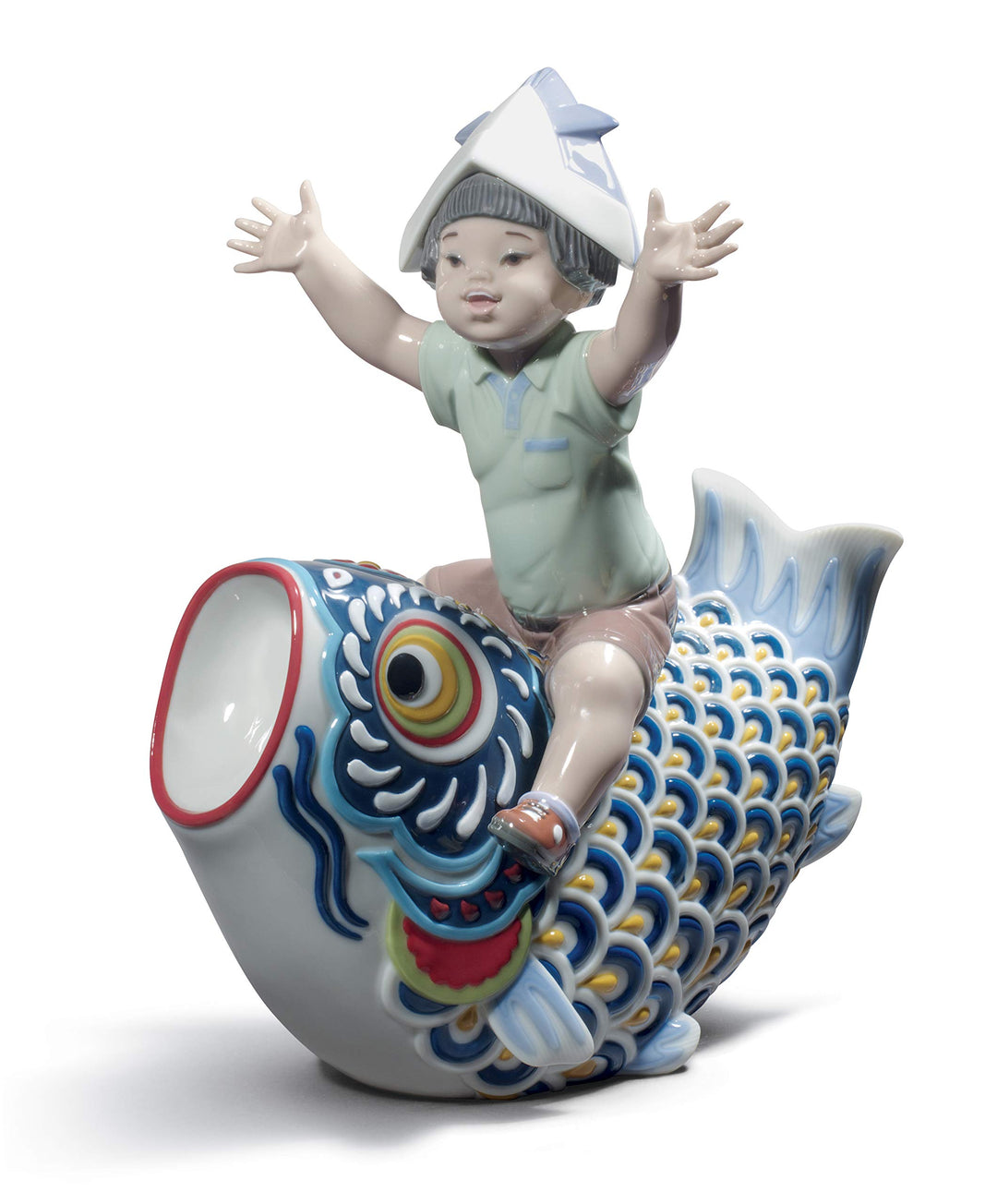 LLADRÓ Figur Glücklicher Tag Der Jungen. Limitierte Auflage. Junge. Porzellan.