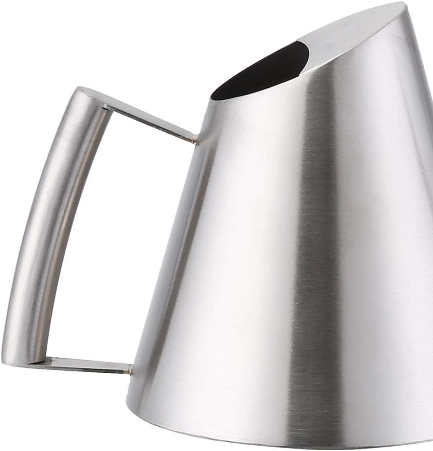 Mini-Giesskanne aus Edelstahl, modern, 400 ml, Lange Tülle, gebürstet, Silberfarben, für Zuhause und