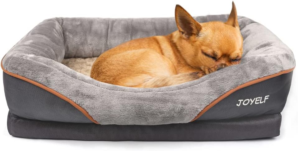 JOYELF Memory Foam Hundebett Kleines orthopädisches Hundebett & Sofa mit abnehmbarem waschbarem Bezu