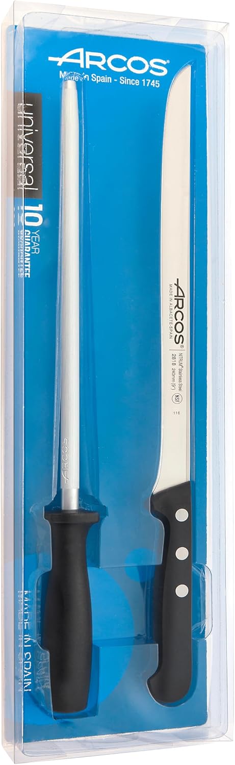 Arcos Serie Universal - Küchenmesser-Set Ham Küchenmesser-Set 2 Stück (1 Knife + 1 Wetzstahl) - Klin