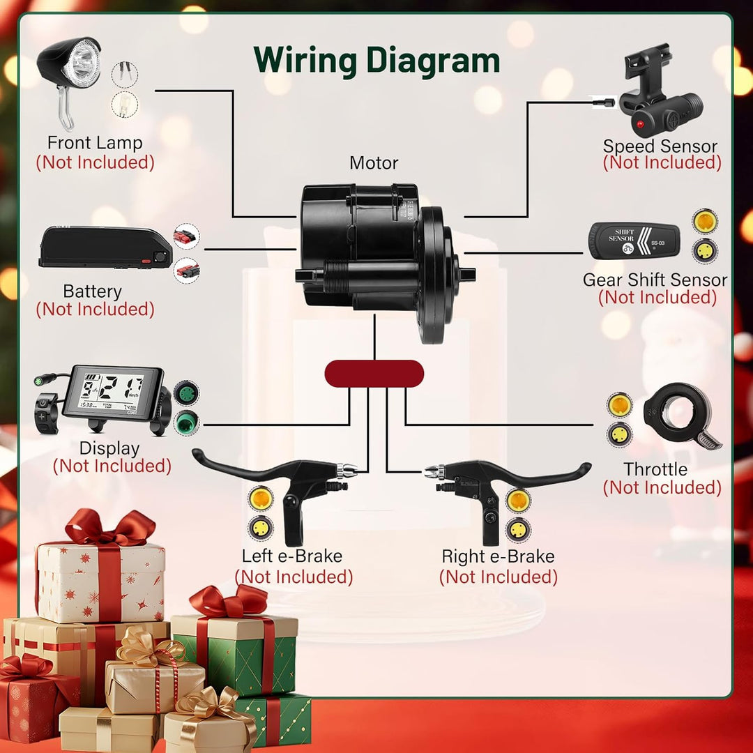 BAFANG Mittelmotor 36V/48V 250W/500W/750W/1000W UART/CAN Version, BBS01B BBS02B BBS HD G340 Motor Ki