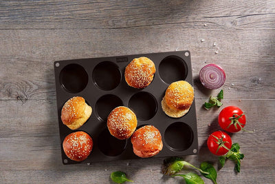 Lurch 85087 FlexiForm Burger Buns 12fach / Backform für 12 Burger Brötchen (ø 6,3 cm) aus 100% BPA-f