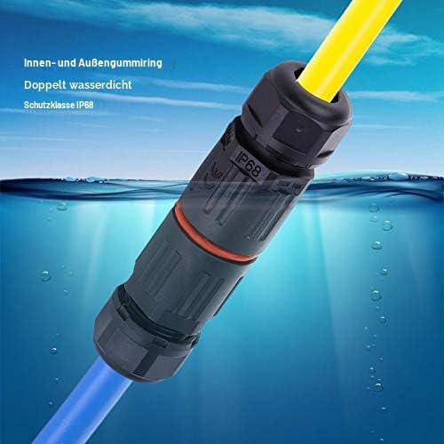 10 Stück Wasserdichte Kabelverbinder, 0.5mm²~2.0mm² IP68 3 polig Stecker Wasserdicht Anschluss Ausse