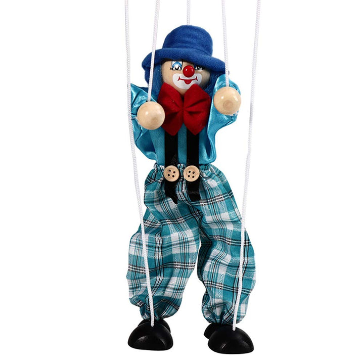 Pull String Puppe Lustige Bunte Pull String Marionette Vintage Clown Holz Marionette Handwerk Kunsth