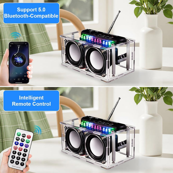 Elektronik Bausatz Radio, 87.5-108MHZ DIY Elektronik Löten Bausatz Bluetooth Lautsprecher, Löt Bausa