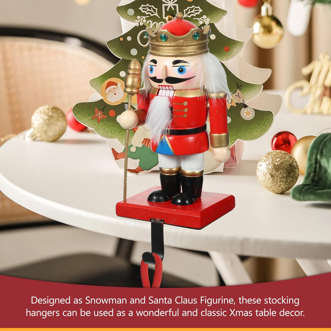 DEARMAMY Weihnachtsstrumpfhaken: 1 Satz Niedlicher Weihnachts-Nussknacker-Kleiderbügel Nussknacker-P