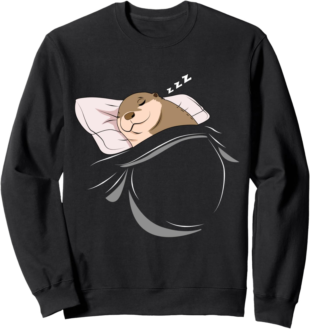 Otter schläft Schlummer Schlafanzug Oberteil Geschenk Otter Sweatshirt