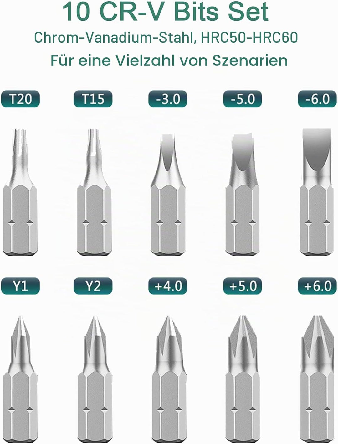 Ratschenschraubendreher Set mit magnetischen 10 Bits, alles in einem kleinen Taschen-Design, 1 Packu