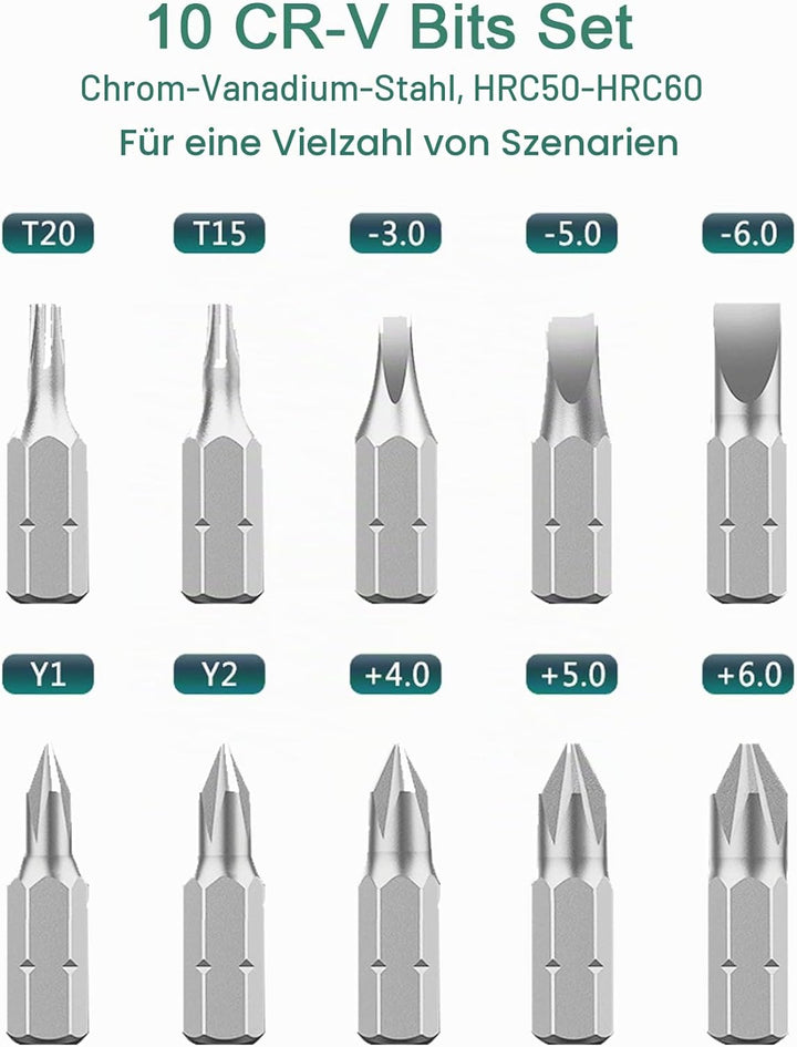 Ratschenschraubendreher Set mit magnetischen 10 Bits, alles in einem kleinen Taschen-Design, 1 Packu