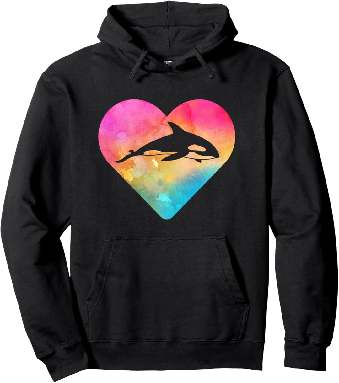 Orca Whale Batikfärbung für Damen oder Mädchen Pullover Hoodie