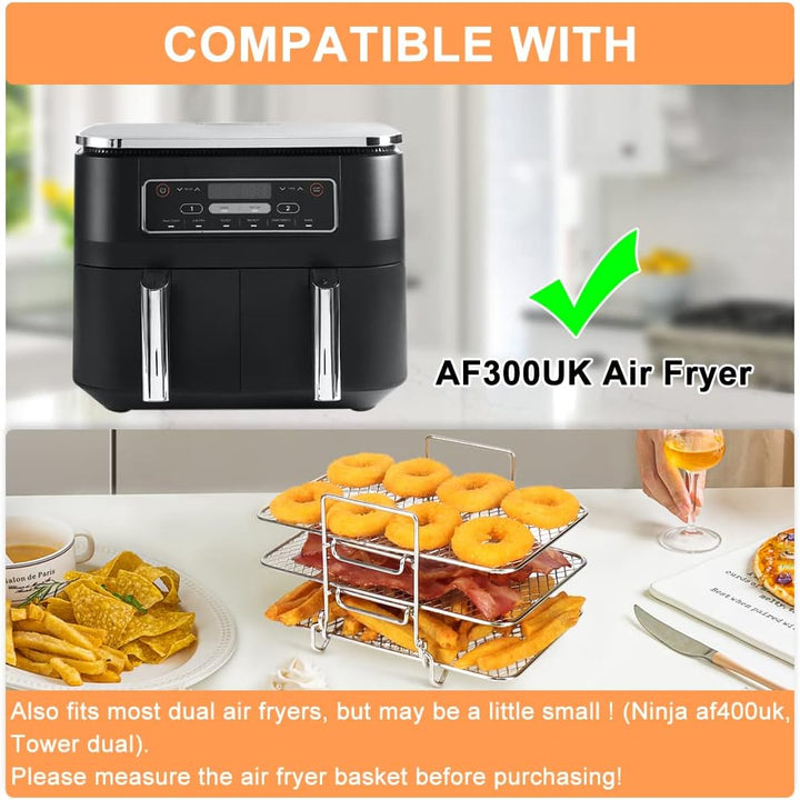 YQL Airfryer Zubehör für Ninja Foodi Dual Zone AF300EU, AF400EU, Heissluftfritteuse Zubehör 304 über