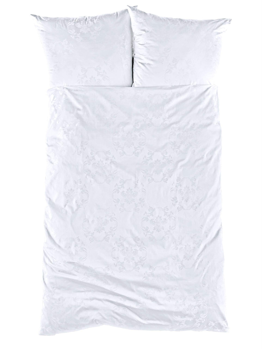 Curt Bauer Josephine 3737 Mako-Brokat-Damast Bettwäsche 155x220 + 80x80 0000-weiss