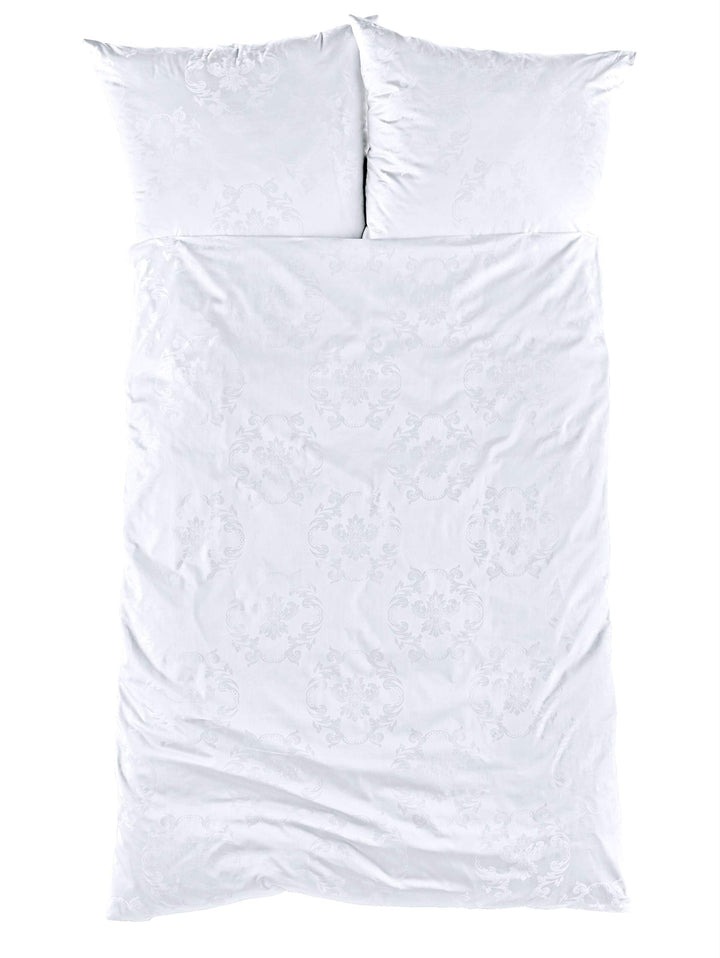 Curt Bauer Josephine 3737 Mako-Brokat-Damast Bettwäsche 155x220 + 80x80 0000-weiss