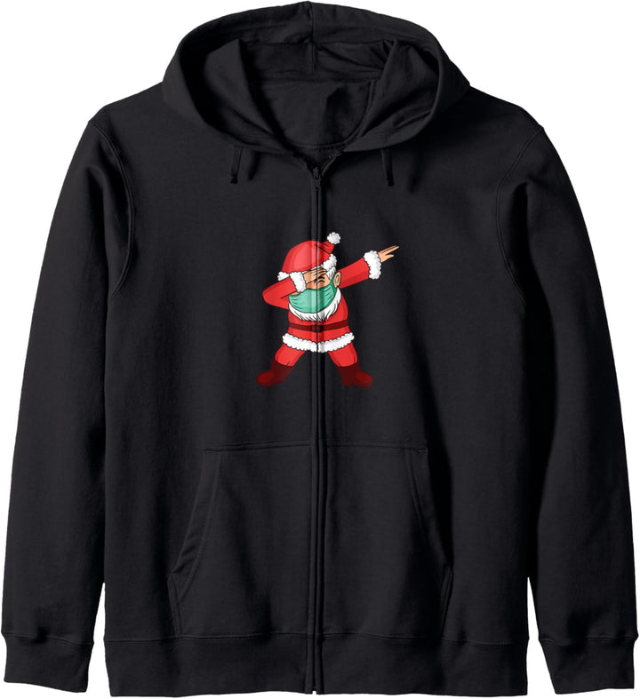 Den Weihnachtsmann mit einer Gesichtsmaske betupfen - Kapuzenjacke