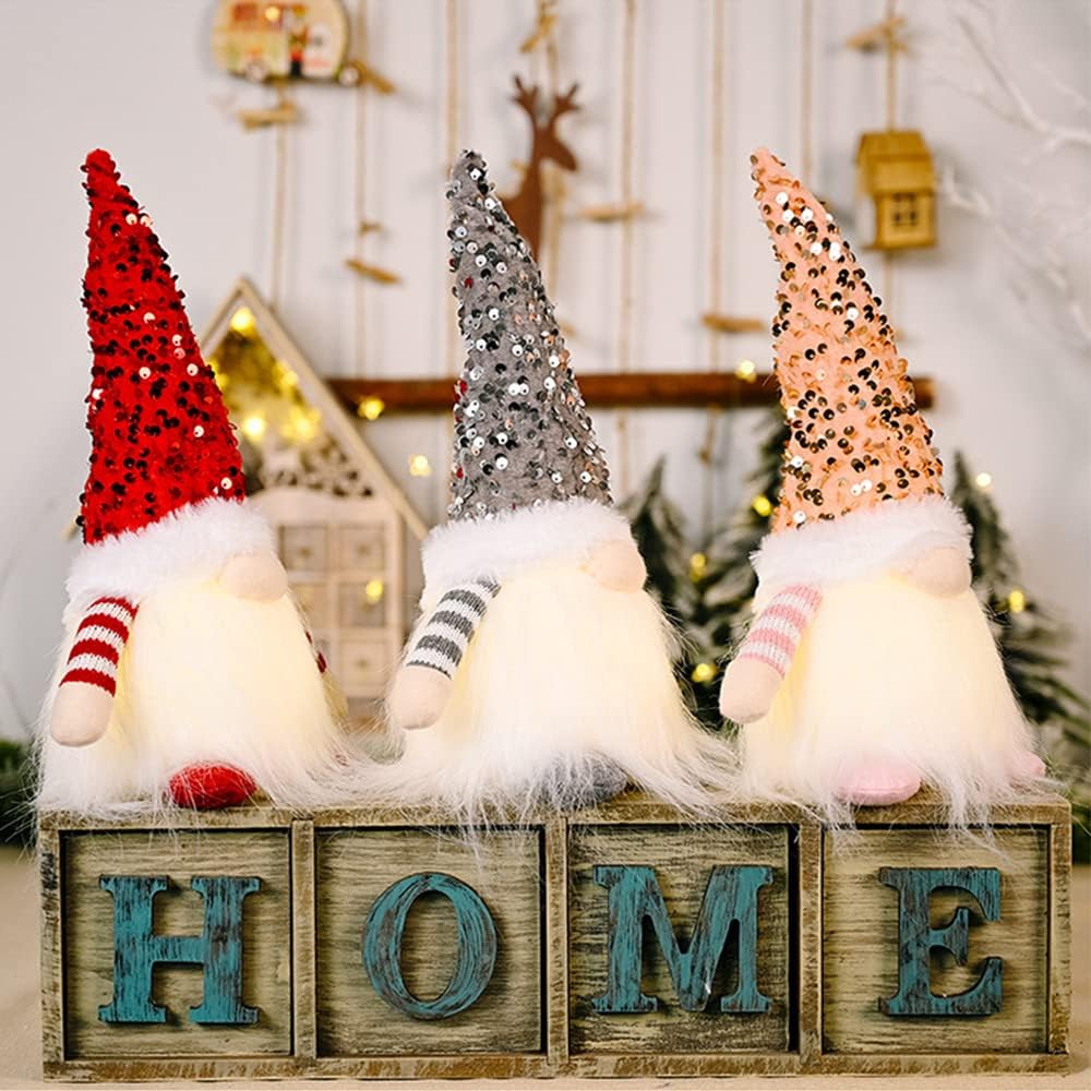 Weihnachtswichtel Figuren LED, Weihnachtsdeko Amerikanisch, Weihnachten Deko Beleuchtet, Weihnachts
