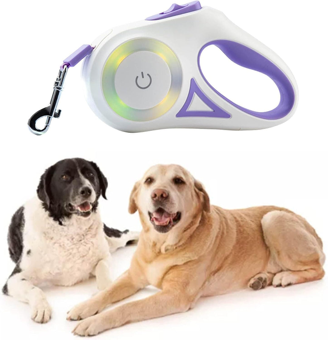Ausziehbare LED-Hundeleine, Ausziehbare Haustierleine Mit Buntem LED-Licht, Ergonomischer Griff, Hun