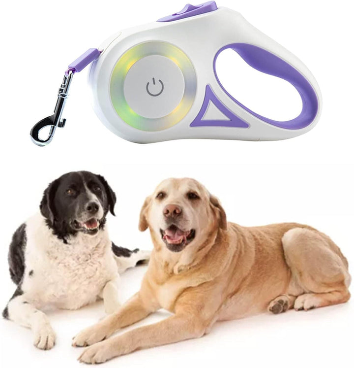 Ausziehbare LED-Hundeleine, Ausziehbare Haustierleine Mit Buntem LED-Licht, Ergonomischer Griff, Hun