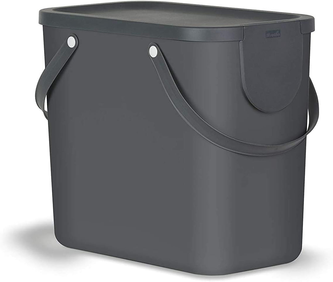 Rotho Albula Mülltrennungssystem 25l für die Küche, Kunststoff (PP) BPA-frei, anthrazit, 25l (40.0 x