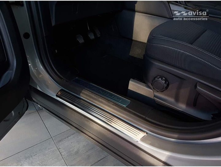 Avisa Stainless Steel Door sill Protectors Compatible with Ford Kuga III 2019- 'Lines' - 4-Pieces