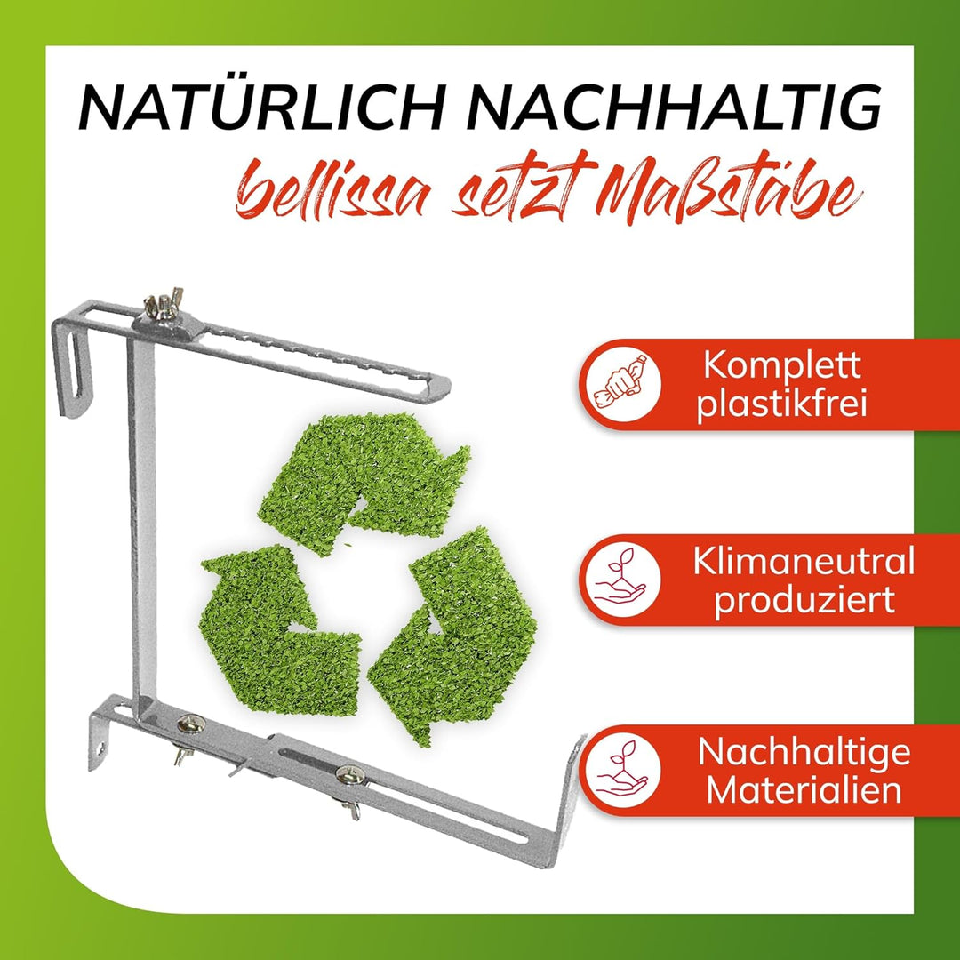 bellissa – Blumenkastenhalterung eckig für Blumenkästen 10er Set hochbelastbar bis 30kg - Montage fü
