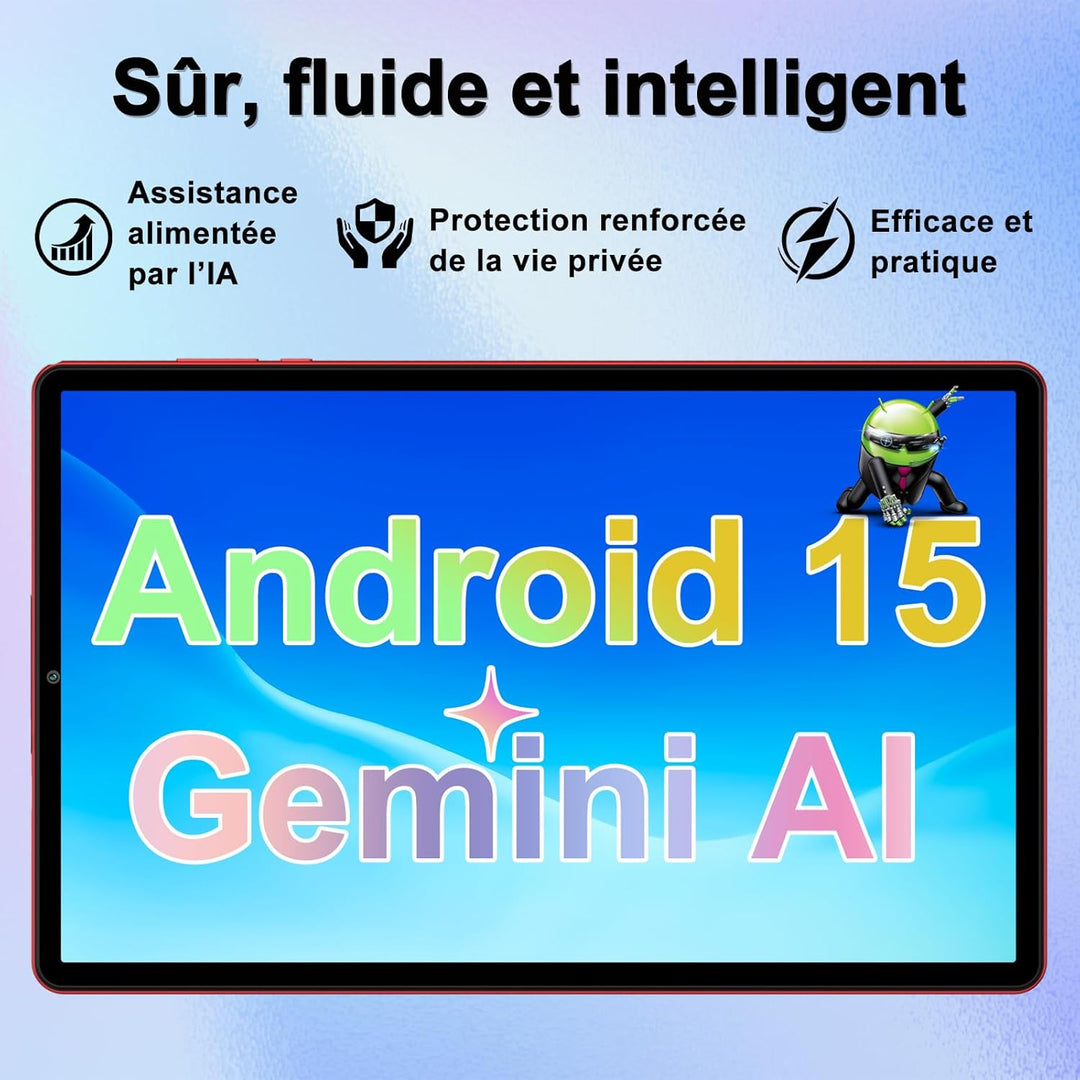 Tablet 10 Zoll Android 15 mit Gemini AI, 30 GB RAM + Erweiterbarer Speicher bis 2 TB, Widevine L1, 5