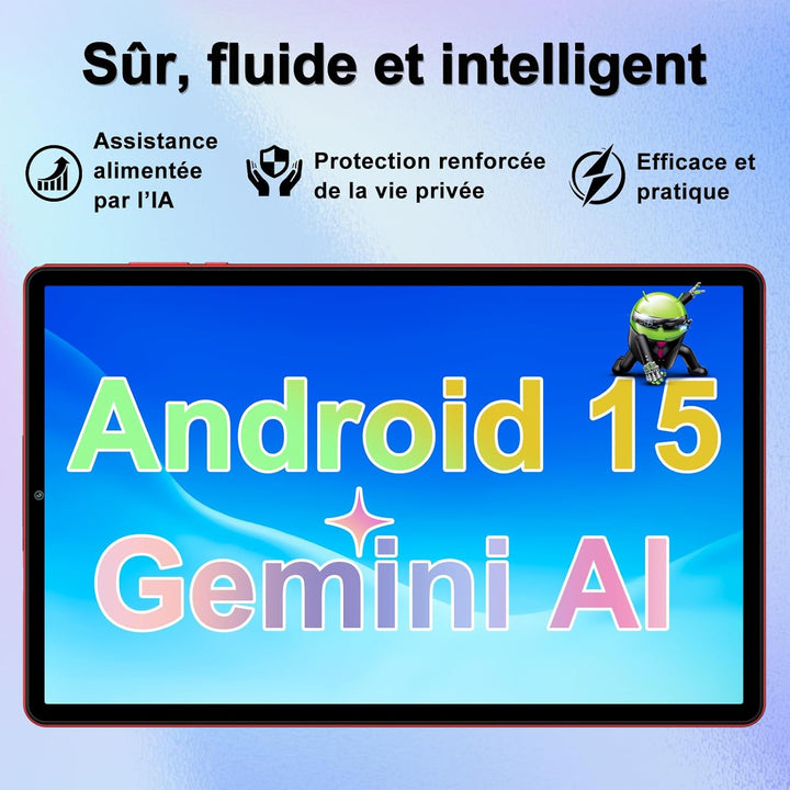 Tablet 10 Zoll Android 15 mit Gemini AI, 30 GB RAM + Erweiterbarer Speicher bis 2 TB, Widevine L1, 5
