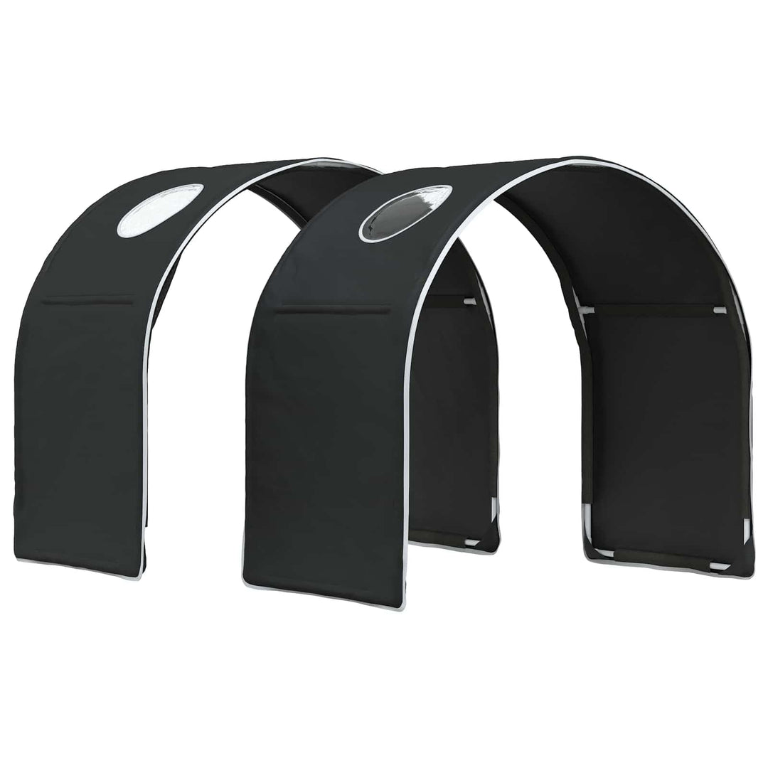 Bettunnel 2er Set Schwarz 211 x 52,5 x 2 cm aus Polyester für Bettzubehör, als Bettrahmen Lattenrost