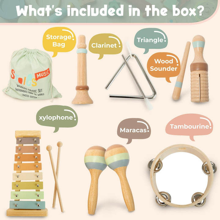 Stoie's Internationale Holzmusikinstrumente für Kleinkinder, Percussionsinstrumente, Babyinstrumente