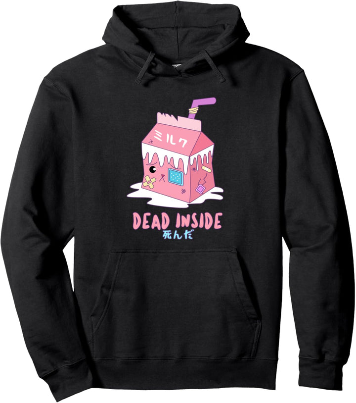 Dead Inside - Japanese Aesthetic Milk Pastel Goth Harajuku Pullover Hoodie