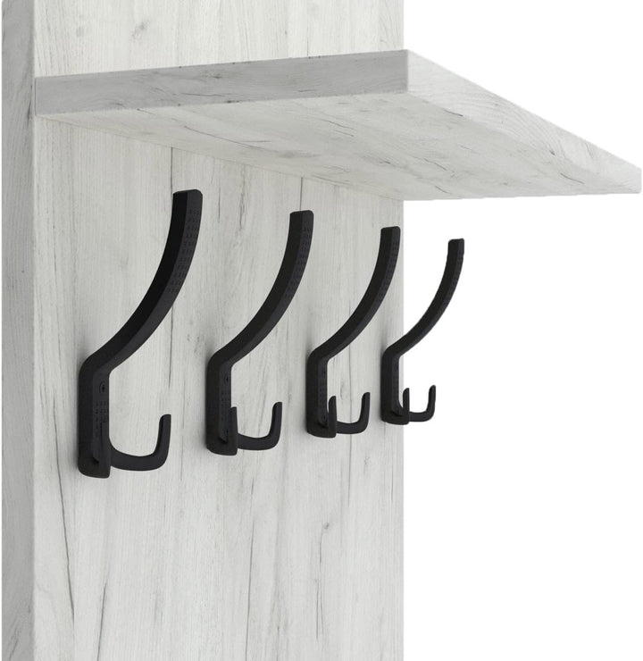 AKKE 100x60 | MAXI Garderobenpaneel Wandgarderobe Garderobe Wandpaneel Kleiderstange SCHWARZ | WHITE
