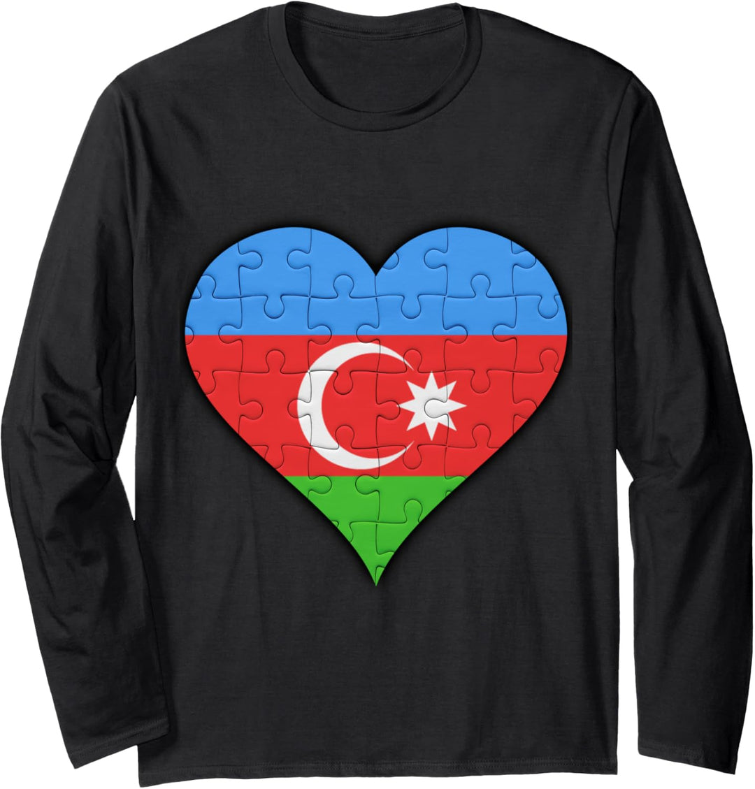 Aserbaidschan Aserbaidschanische Flagge Herz Langarmshirt