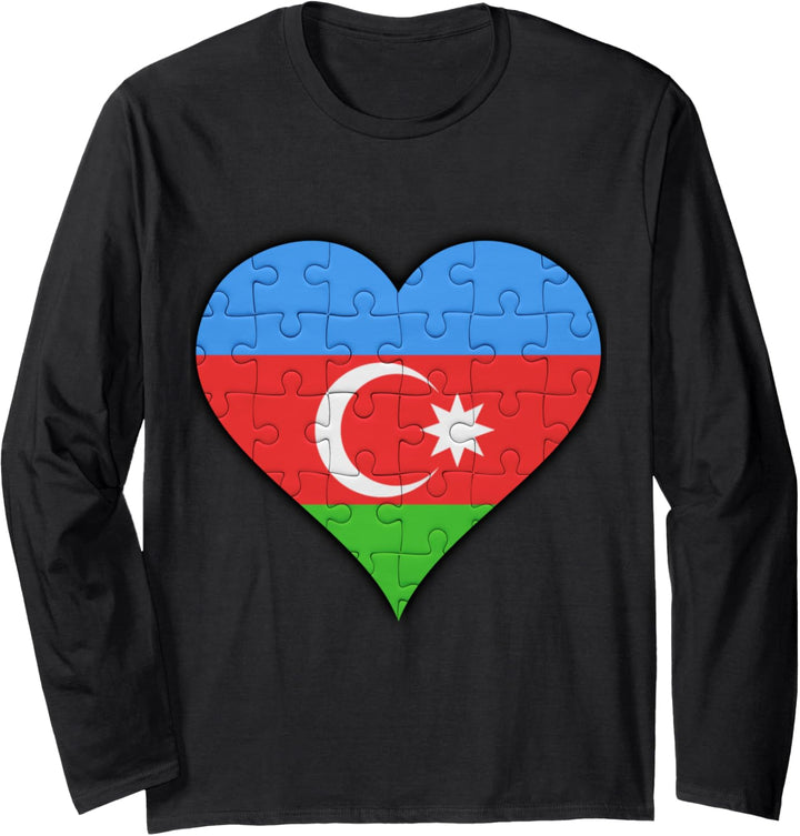 Aserbaidschan Aserbaidschanische Flagge Herz Langarmshirt