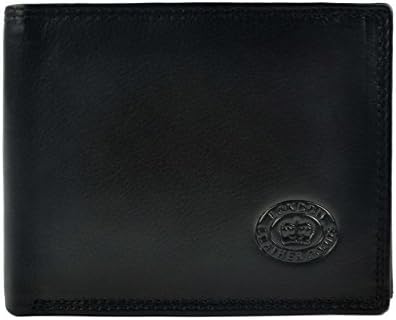 London Leathergoods - Portefeuille Homme Cuir Doux de Qualité Pliable en 3 Stylé - Noir, Taille uniq