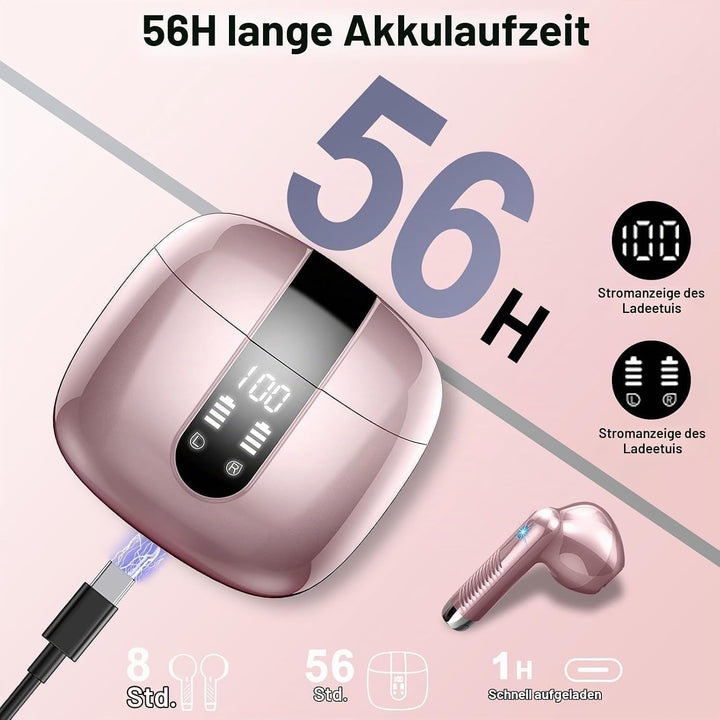 Drsaec Bluetooth 5.4 Kopfhörer, 6D Tiefer Bass In Ear Kopfhörer Kabellos Bluetooth 2026 Neu 56 Std K